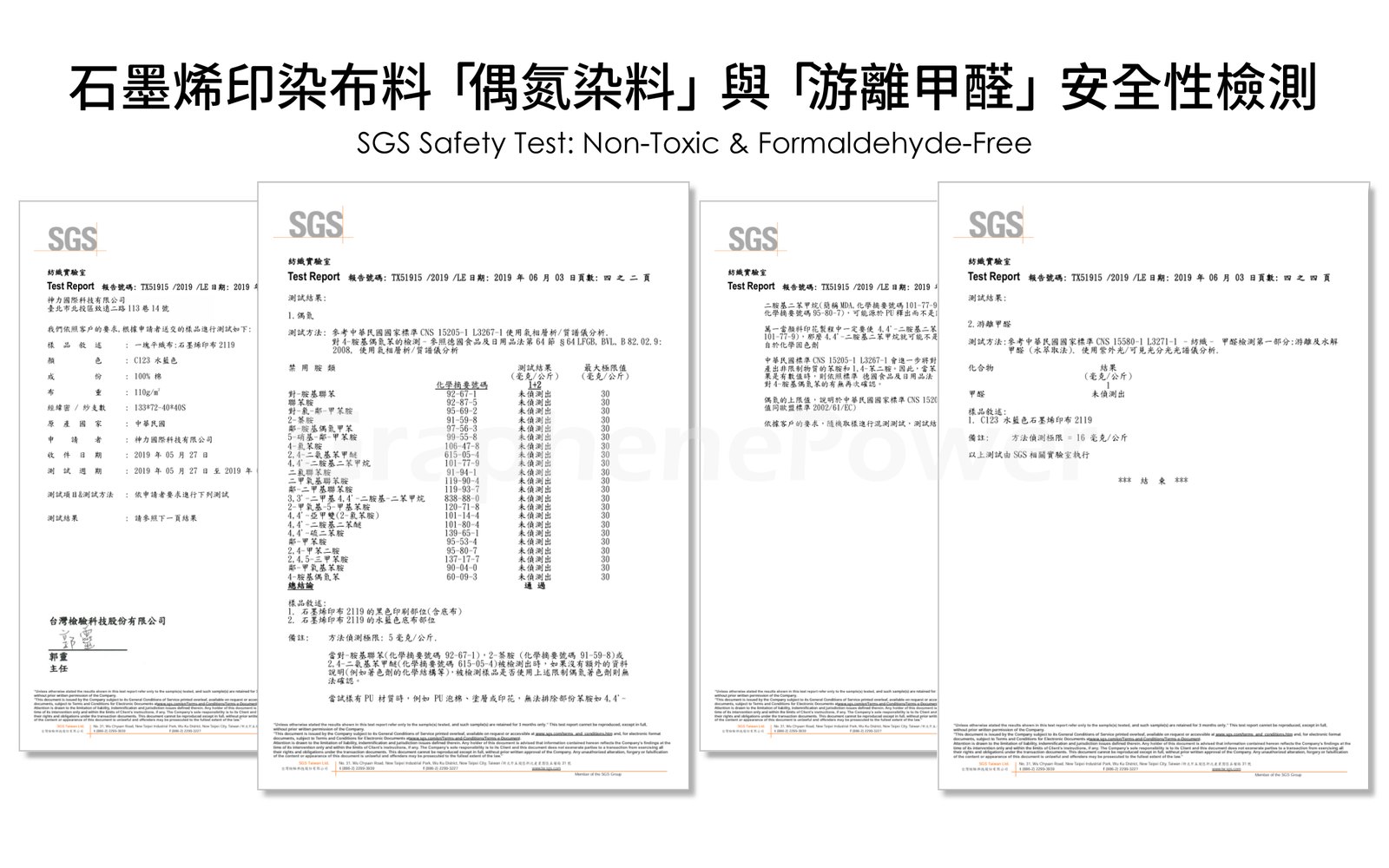 SGS 禁用偶氮染料與游離甲醛檢測報告